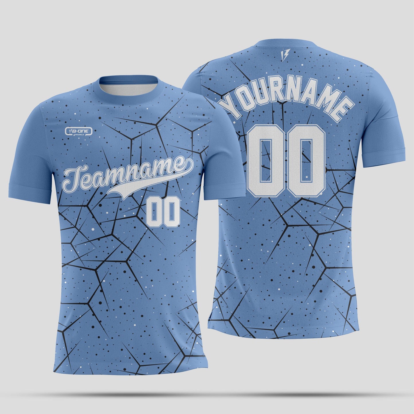 Light Blue and Black Texturre with white letters Dri-Fit Texture T-Shirt – Custom Sublimated Athletic