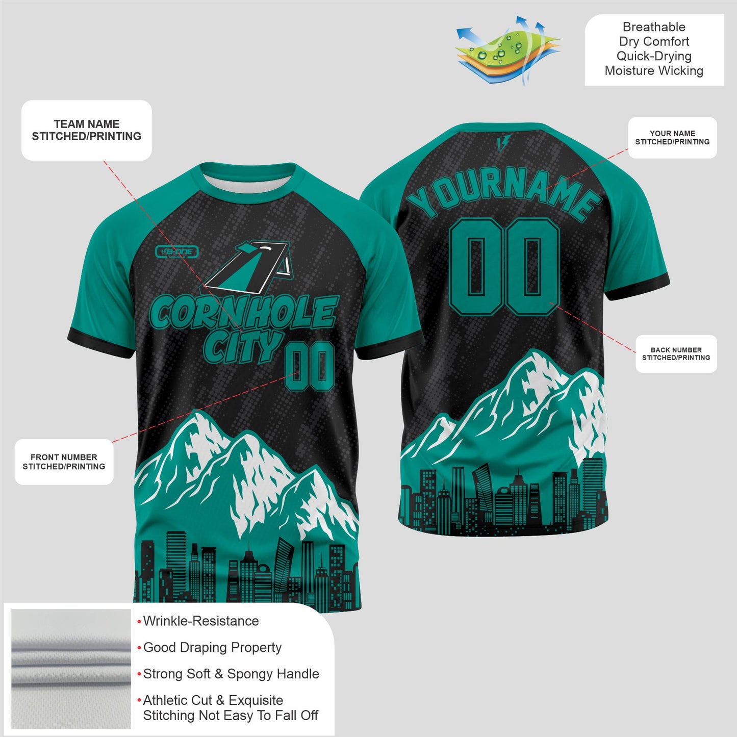 Cornhole City T-Shirt - Urban Cornhole League Tee for Street Tournament Players