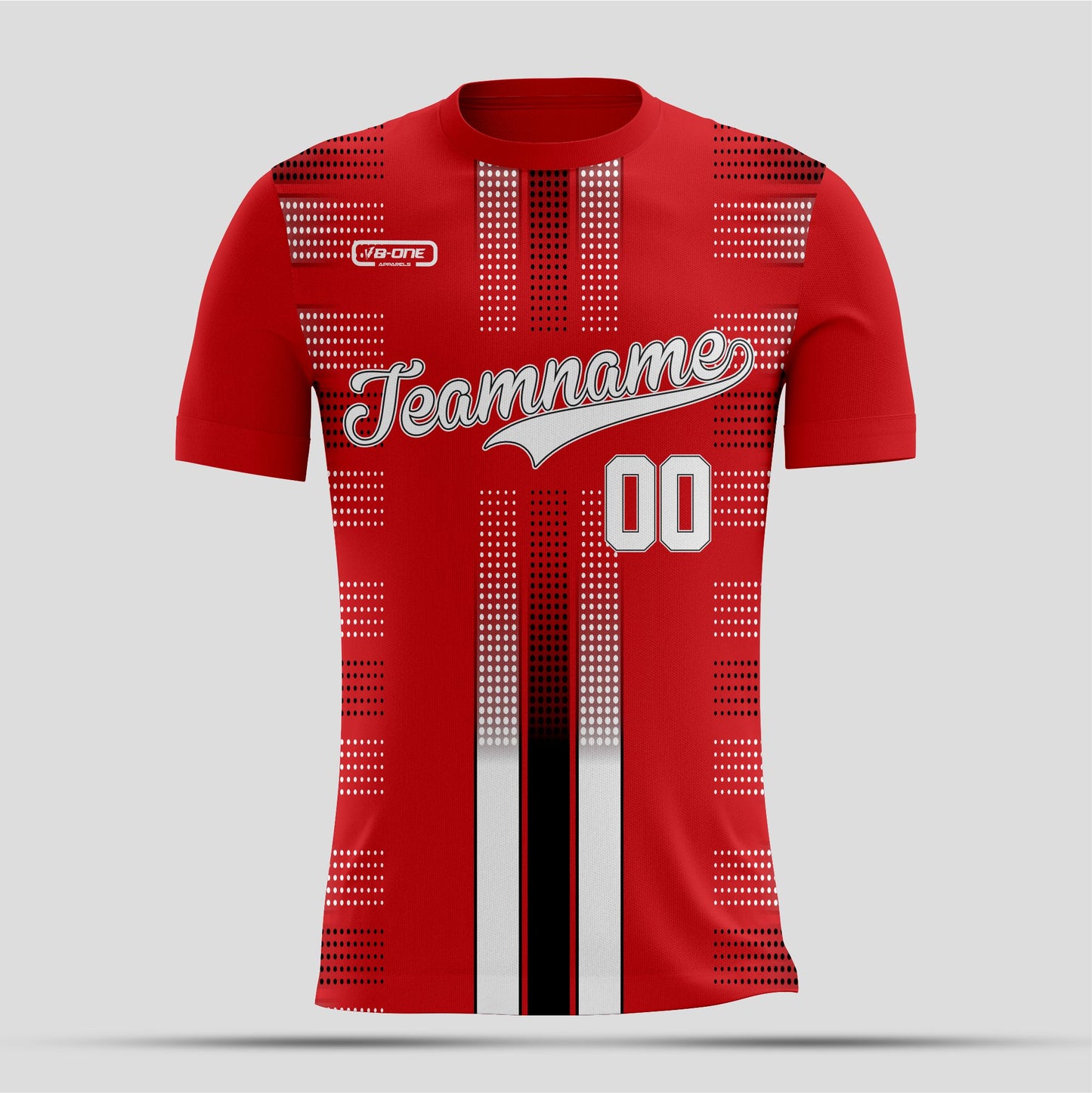 Red, White & Black Dri-Fit T-Shirt – Custom Sublimated Performance Tee with Bold Design