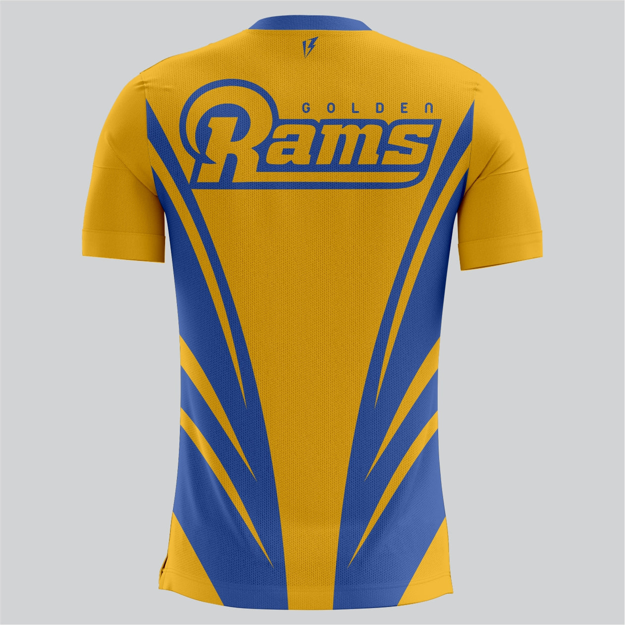Rams Round Neck T-Shirt – Yellow & Blue | Short Sleeve Athletic Fit by SRJ Apparel
