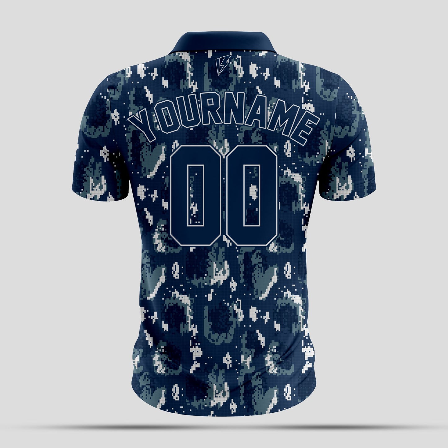 Blue white Camo Dri-Fit Polo Shirt – Custom Sublimated Performance Polo for Sport & Casual Wear