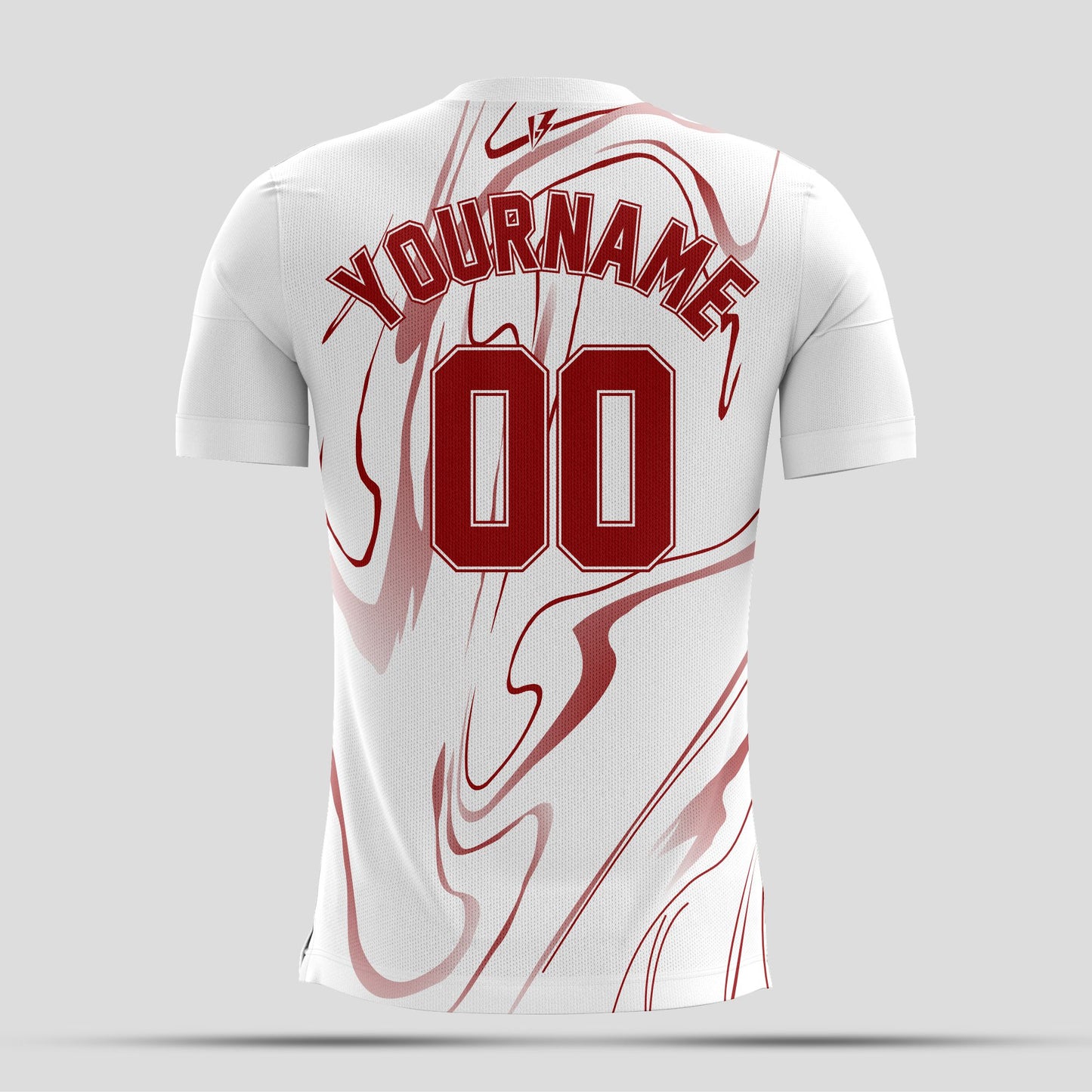 White & Red Dri-Fit T-Shirt with Black Lettering – Custom Sublimated Athletic Tee