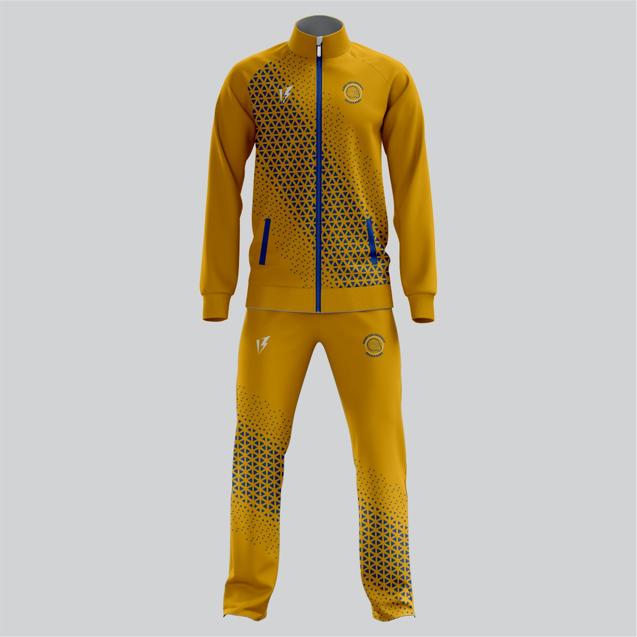 Rams Sublimation Print Warm-Up Suit – Lightweight Yellow & Royal Blue | SRJ Apparel