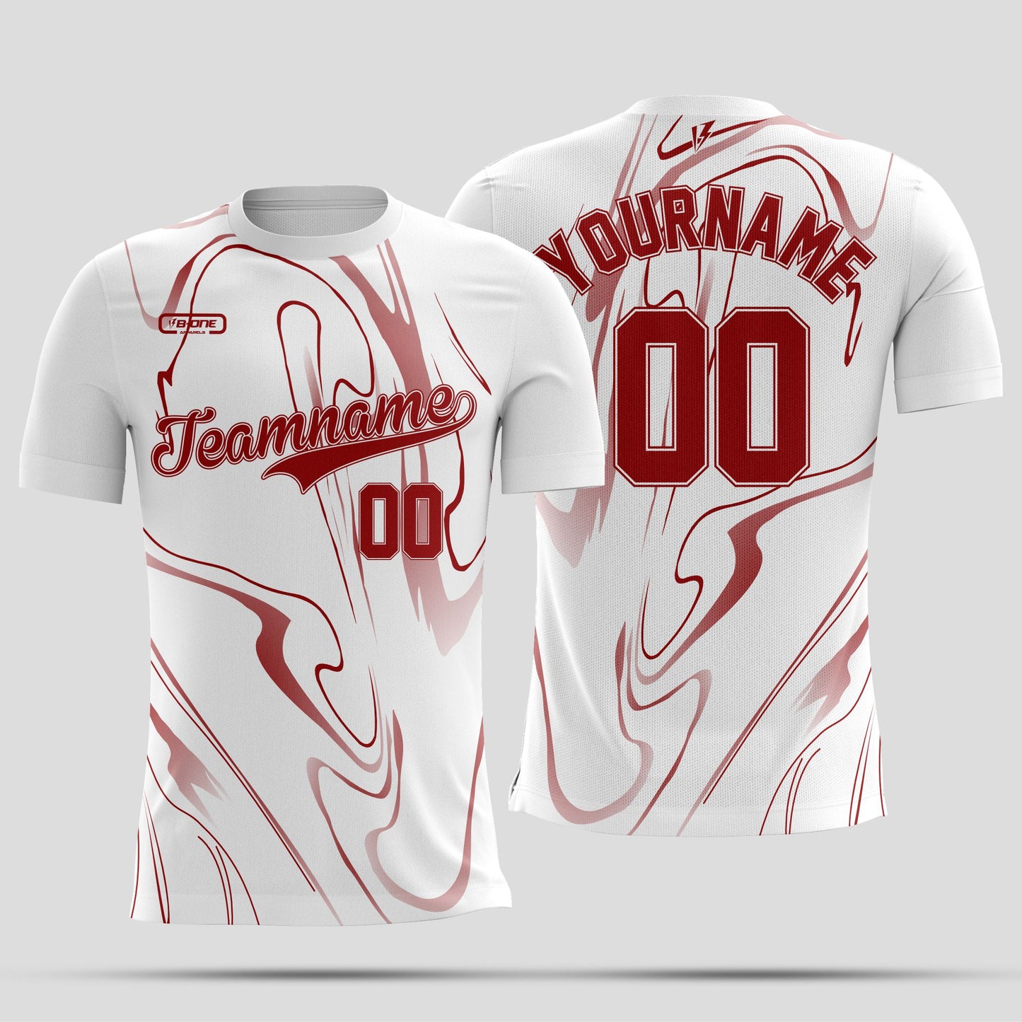 White & Red Dri-Fit T-Shirt with Black Lettering – Custom Sublimated Athletic Tee