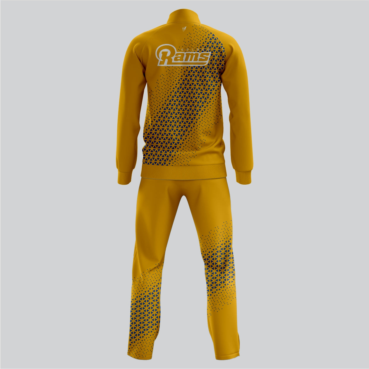 Rams Sublimation Print Warm-Up Suit – Lightweight Yellow & Royal Blue | SRJ Apparel