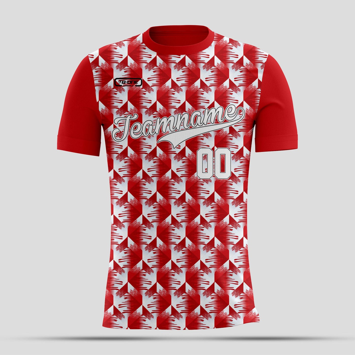 Red & White Textured Dri-Fit T-Shirt – Custom Sublimated Performance Tee