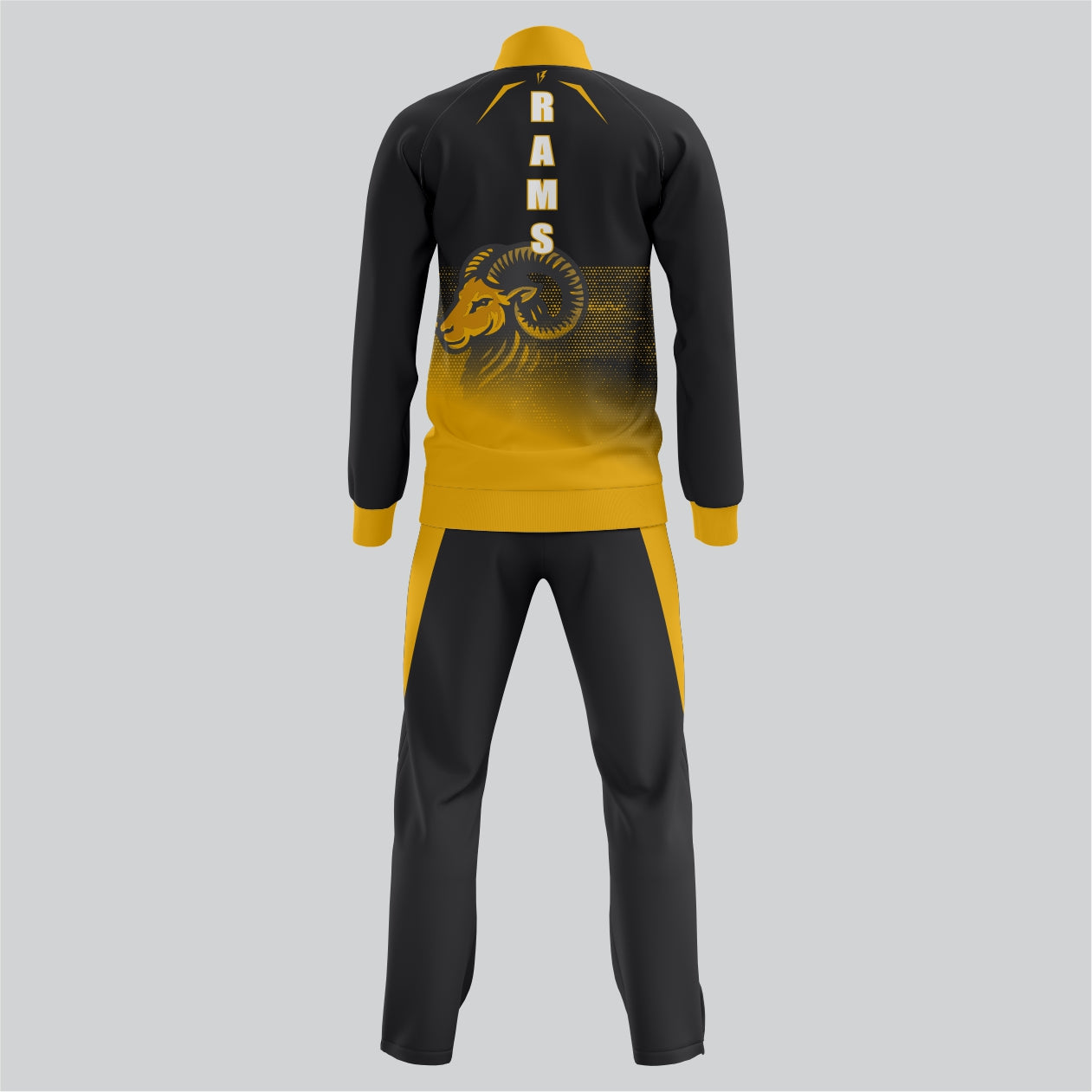 Rams Black & Yellow Sublimation Warm-Up Suit – Custom Full Print | SRJ Apparel & More