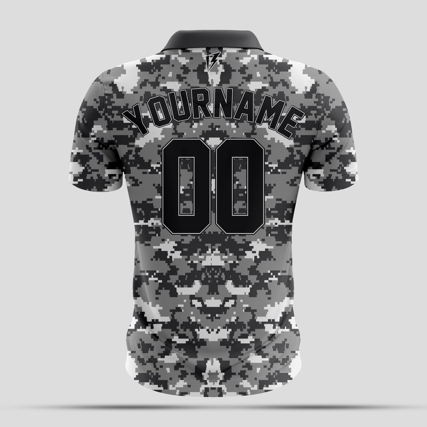 Grey white Camo Dri-Fit Polo Shirt – Custom Sublimated Performance Polo for Sport & Casual Wear