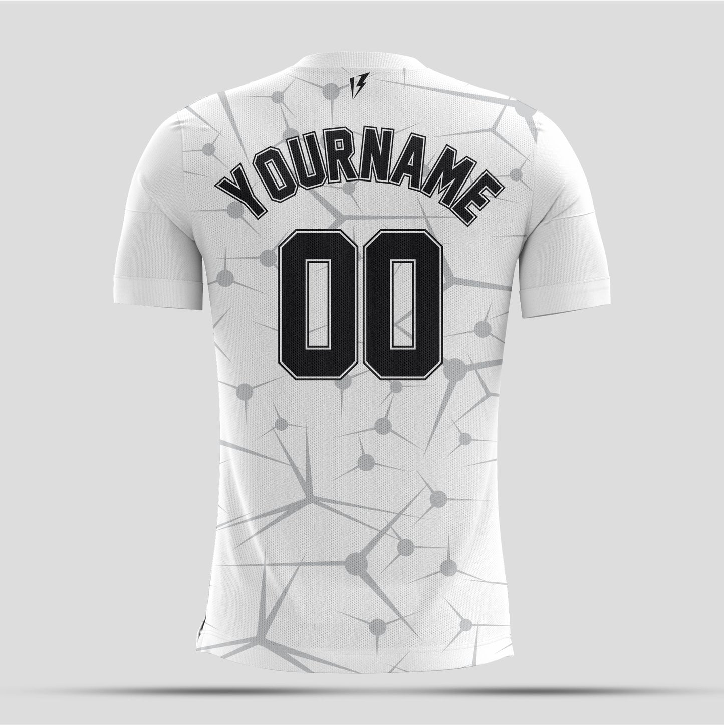 White & Grey Dri-Fit T-Shirt with Black Lettering – Custom Sublimated Athletic Tee