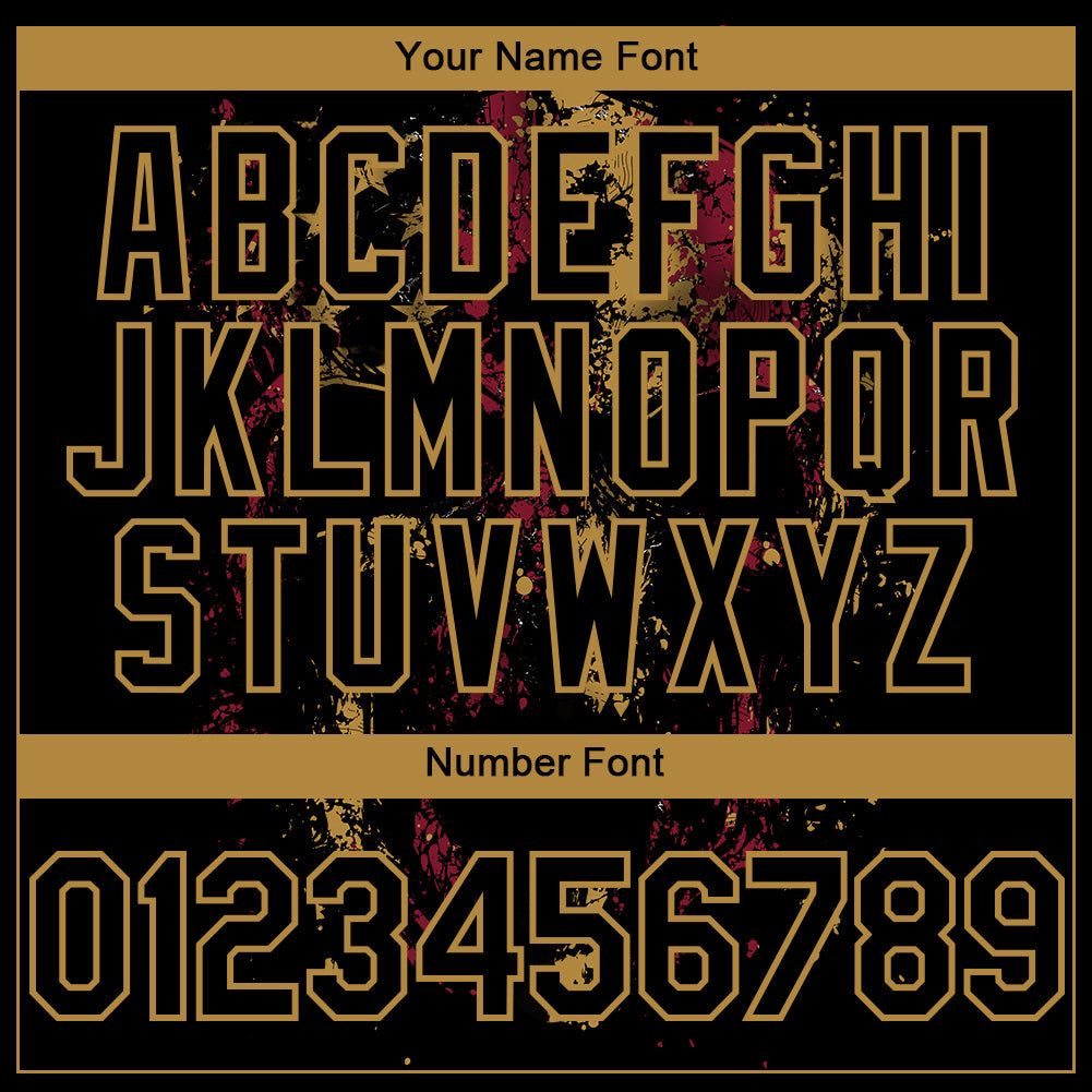 Custom Black Old Gold 3D American Flag Skull Patriotic Authentic Baseball Jersey