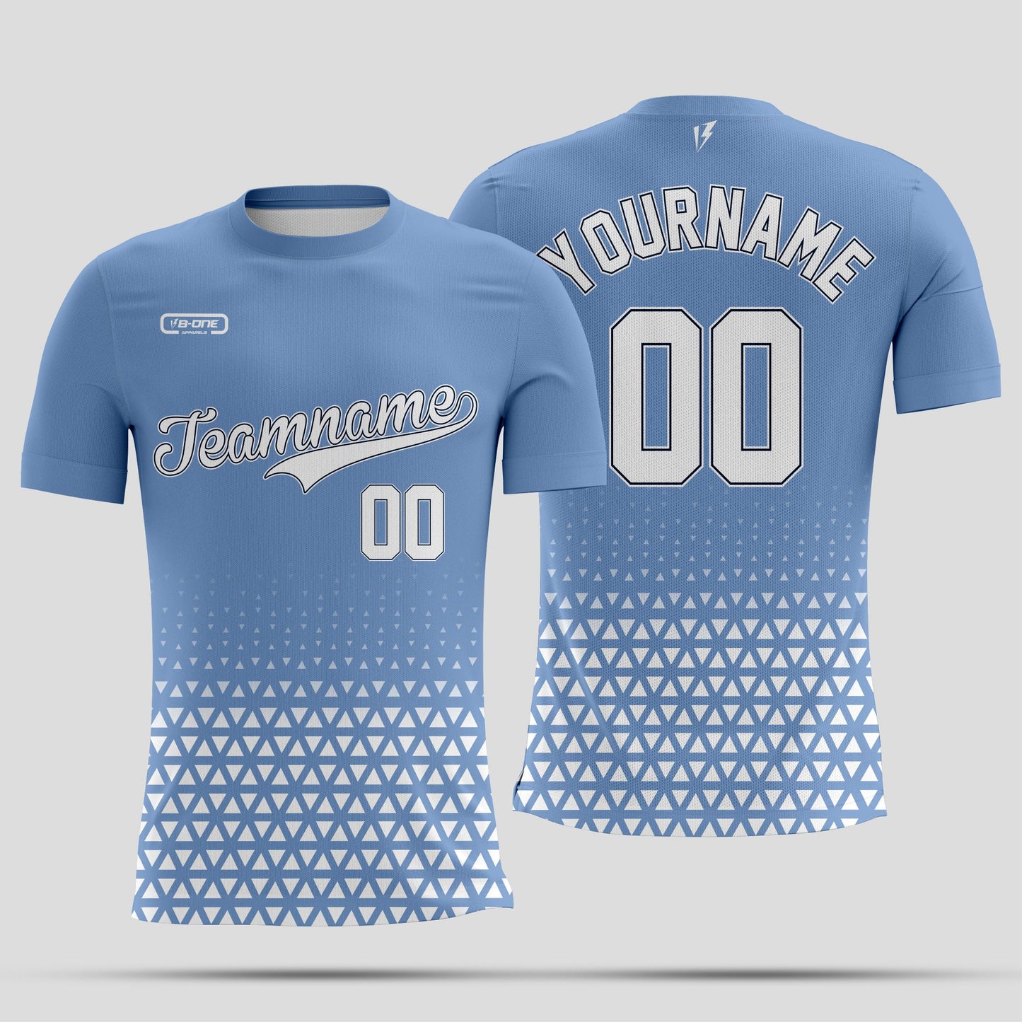 Light Blue and White Dri-Fit Texture T-Shirt – Custom Sublimated Athletic
