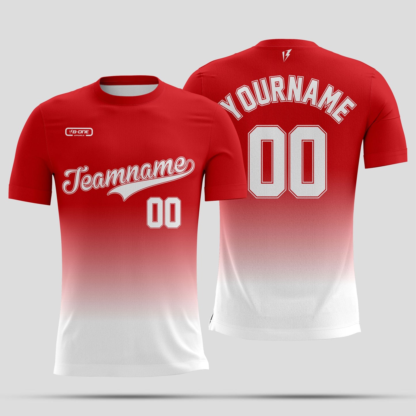 Red & White Dri-Fit Sublimated T-Shirt – Custom Lightweight Athletic Tee