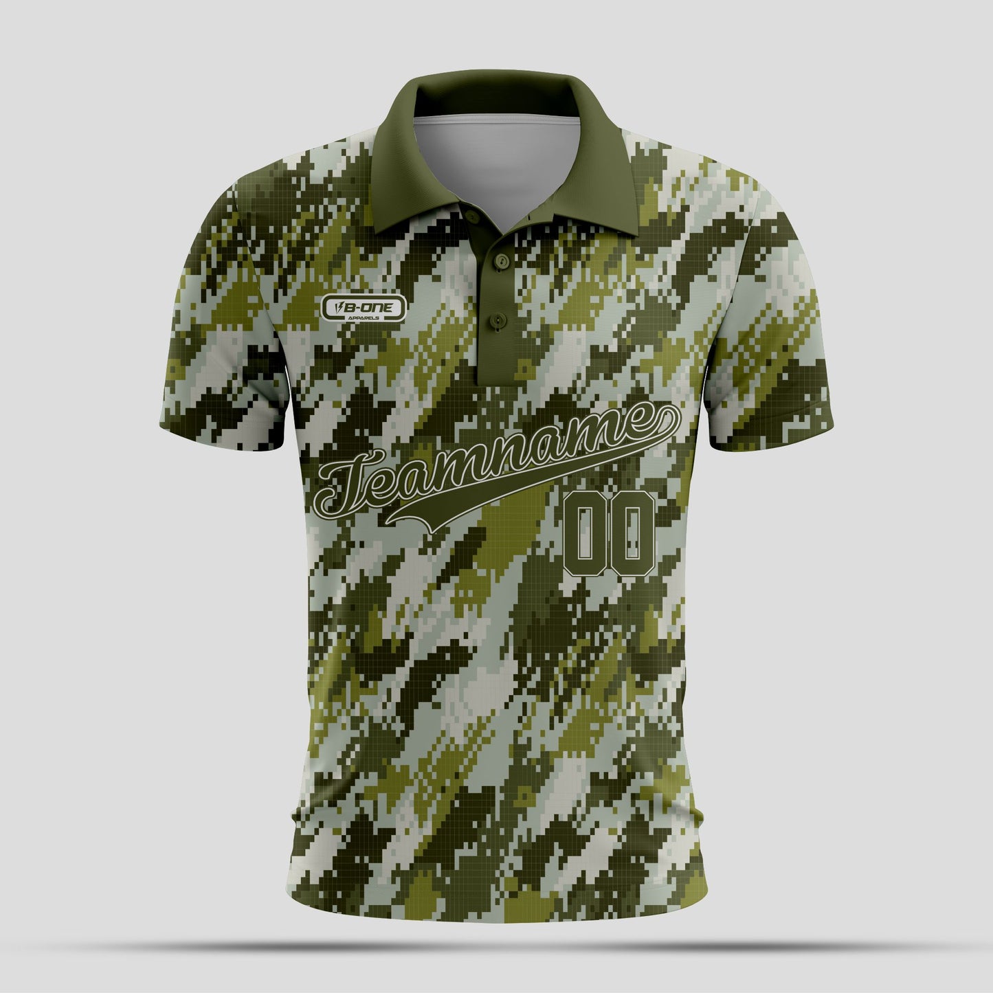 Green white Camo Dri-Fit Polo Shirt – Custom Sublimated Performance Polo for Sport & Casual Wear