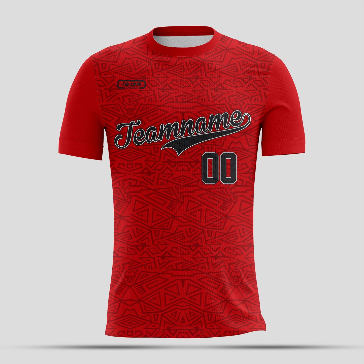 Red & Grey Pattern Dri-Fit T-Shirt – Custom Sublimated Athletic Performance Tee