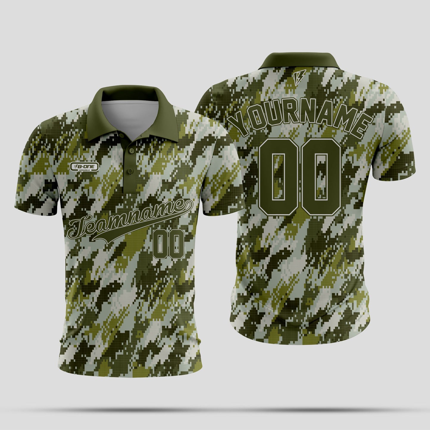 Green white Camo Dri-Fit Polo Shirt – Custom Sublimated Performance Polo for Sport & Casual Wear