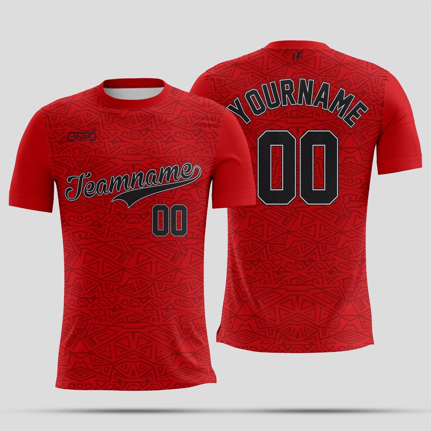 Red & Grey Pattern Dri-Fit T-Shirt – Custom Sublimated Athletic Performance Tee