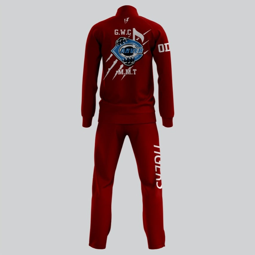 Carver Maroon warmup suit sublimation light weight top and bottom by SRJ