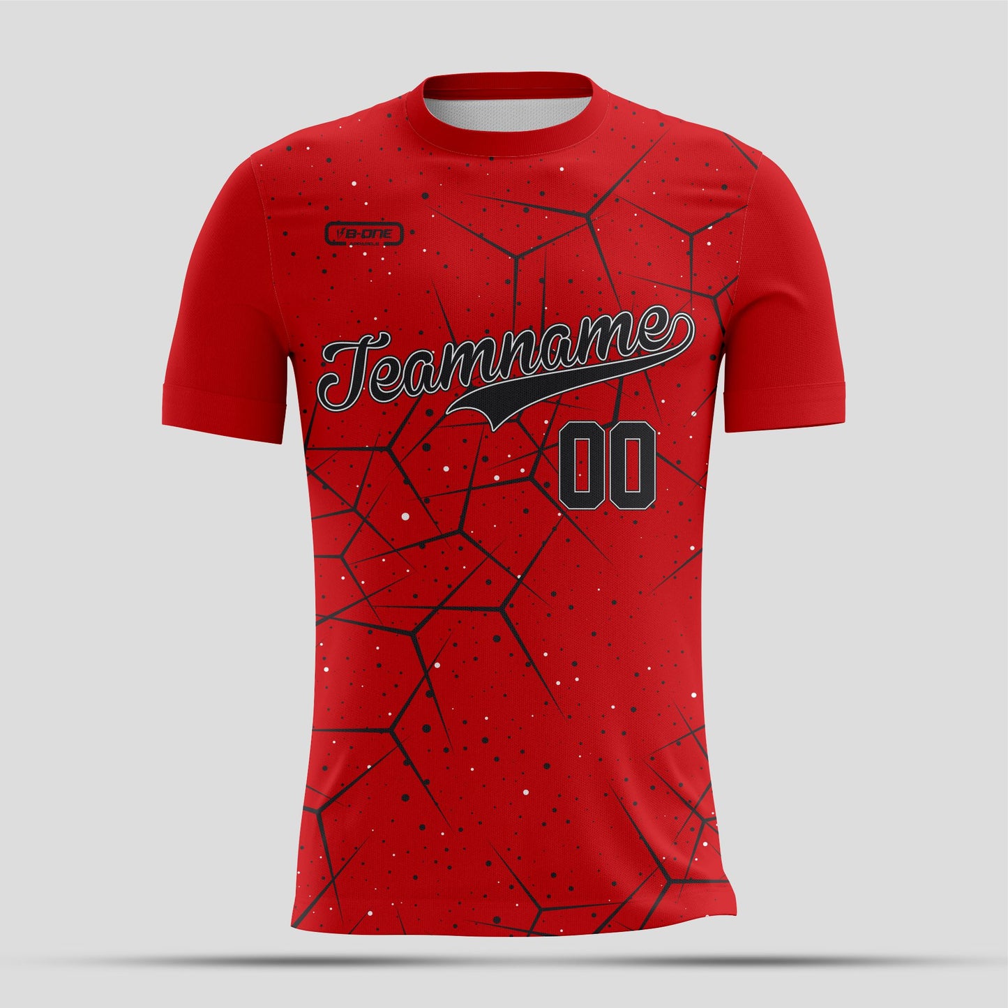 Red & Black Textured Dri-Fit T-Shirt – Custom Sublimated Athletic Performance Tee