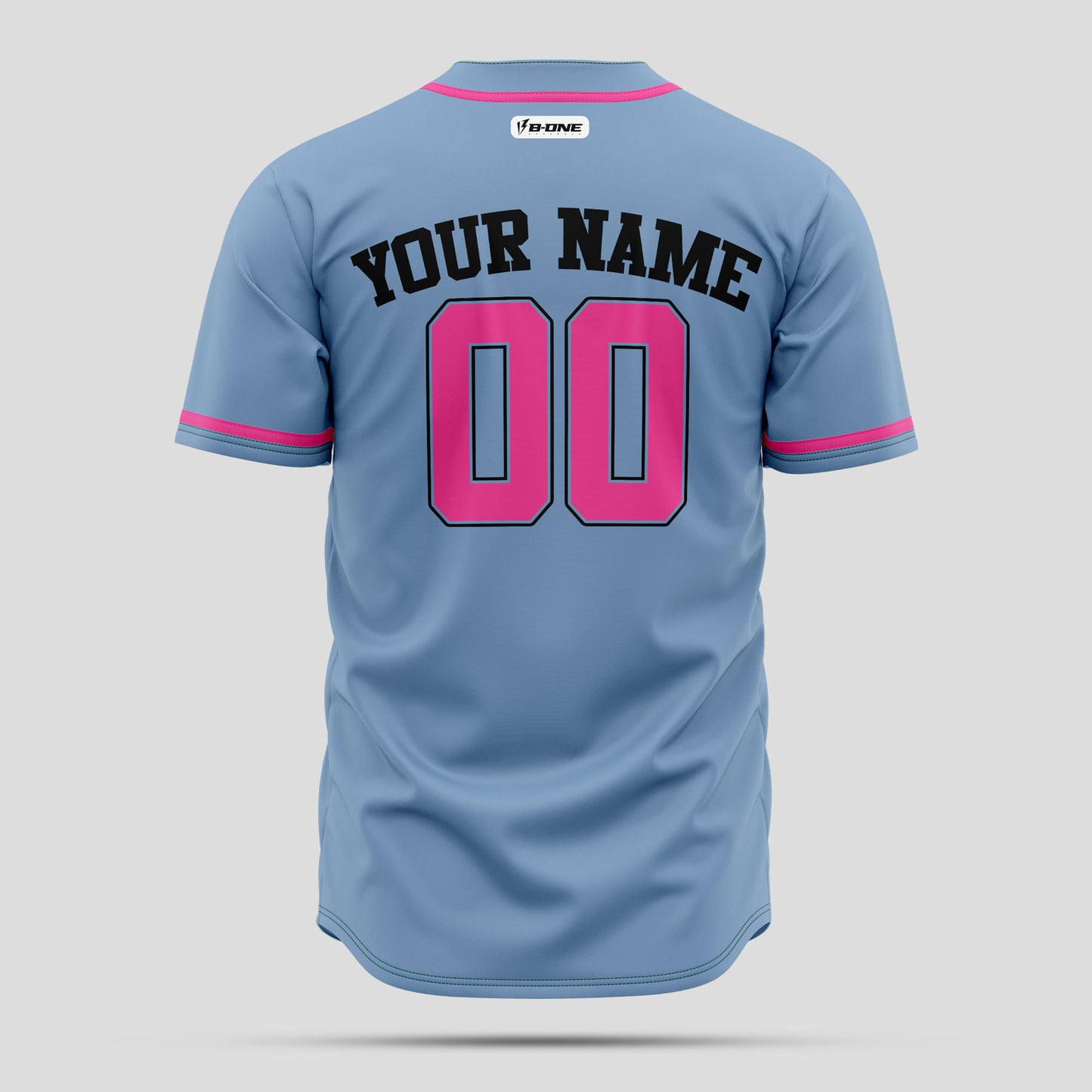 Premium Custom Light Blue & Pink Baseball Jersey