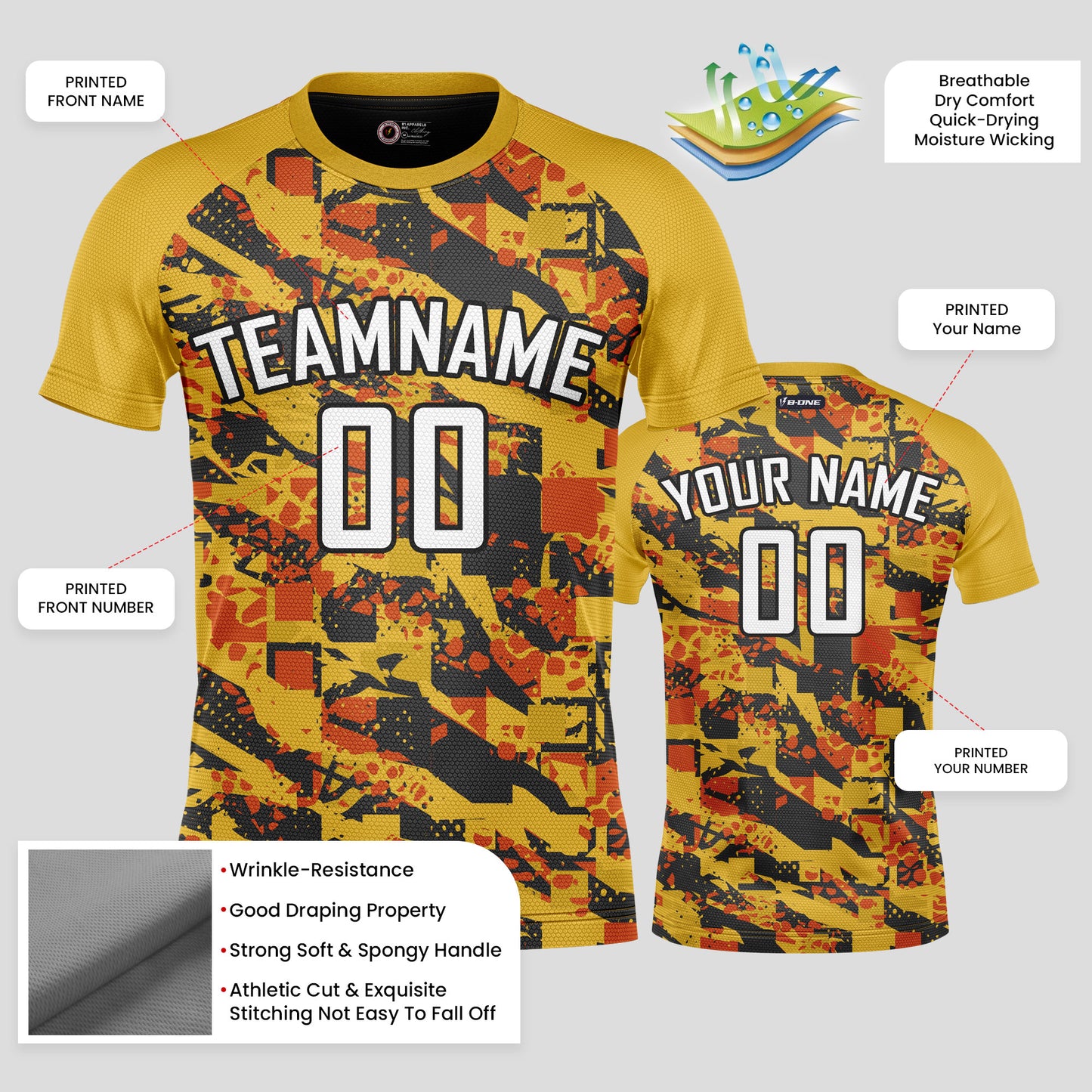 Custom Yellow & Black Soccer Jerseys for High-Performance Teams