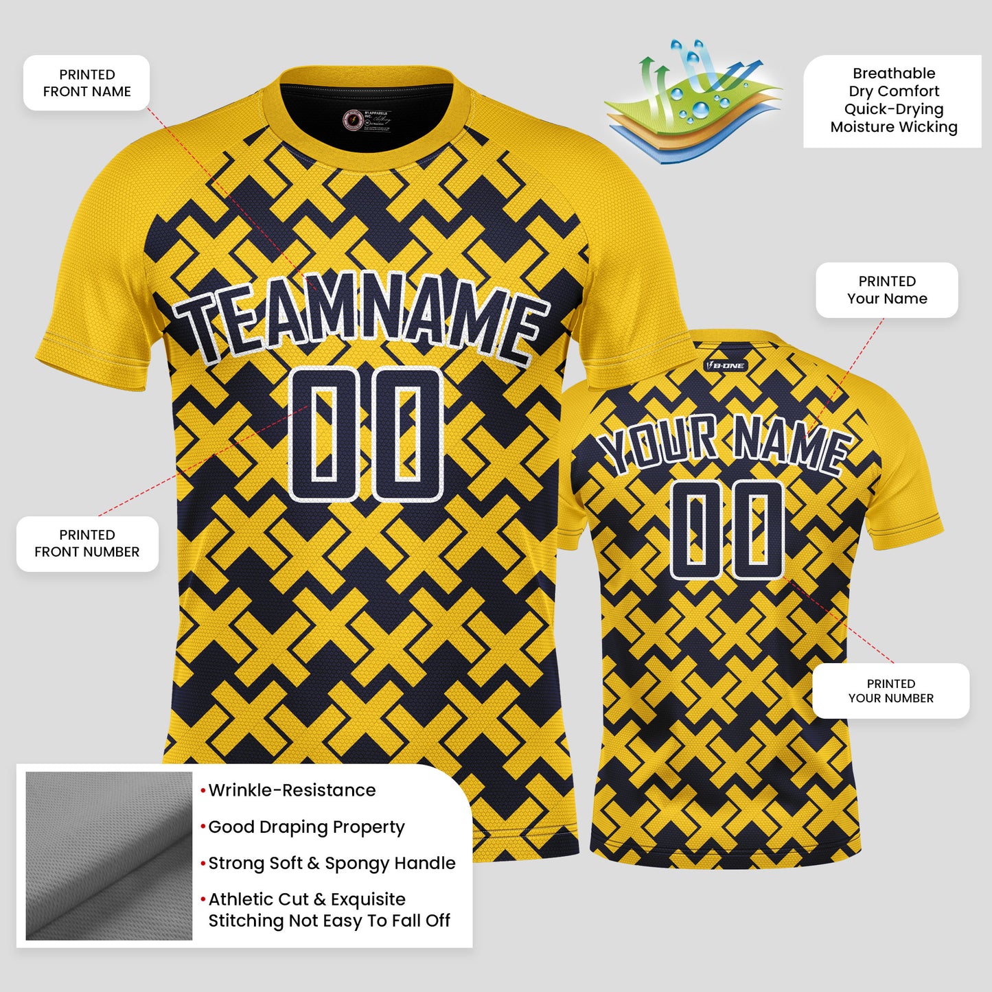 Custom Yellow & Black Soccer Jerseys for High-Intensity Testing Teams