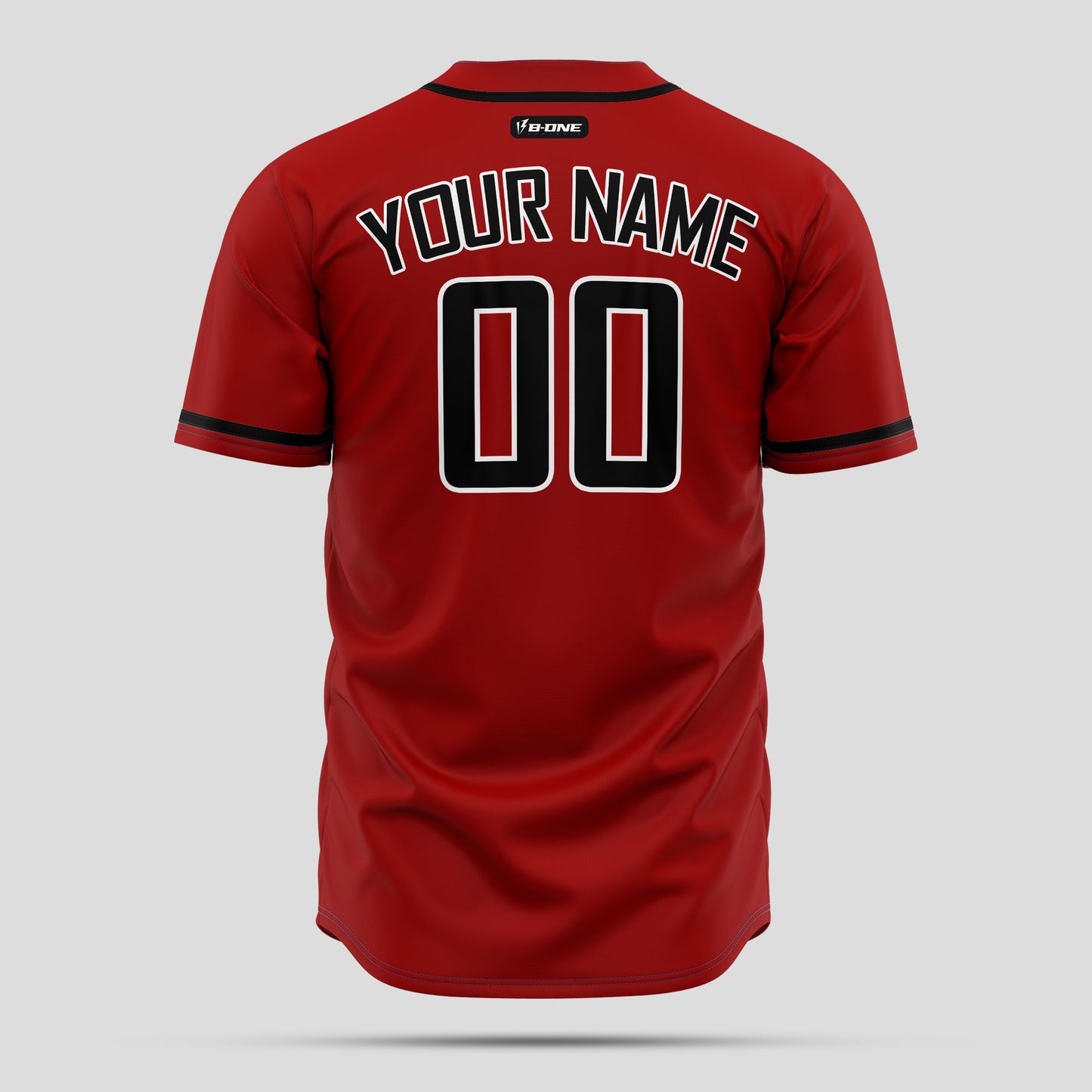 High-Quality Custom Red & Black Baseball Jersey with Team Name