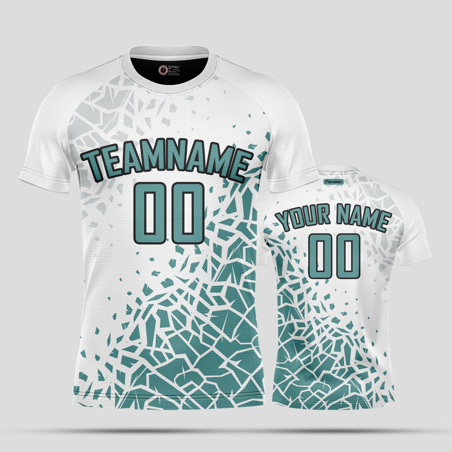 Custom White & Green Soccer Jerseys with Personalized Team Numbers