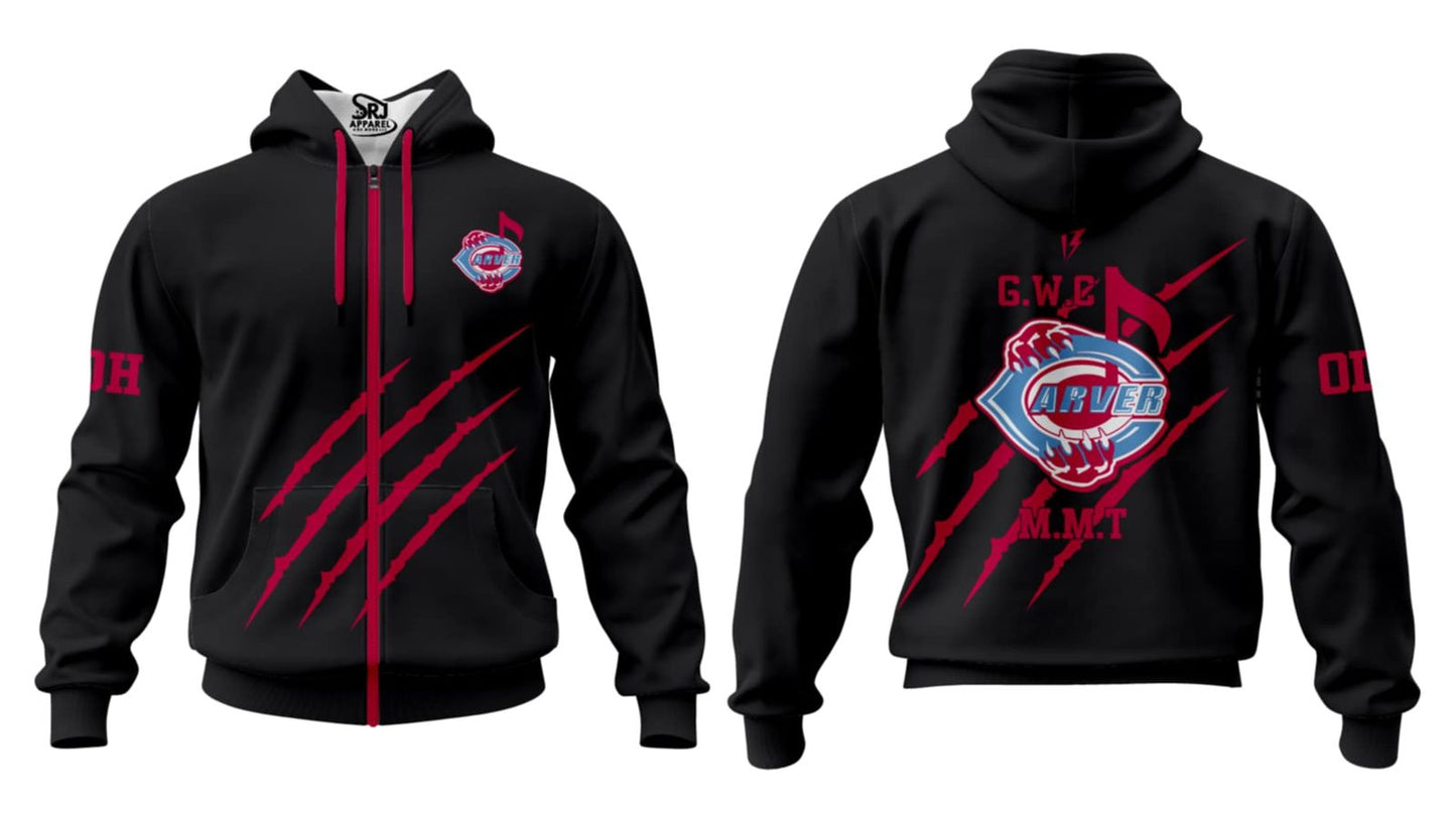 Team CARVER Custom Sublimation Hooded Shirt by SRJ
