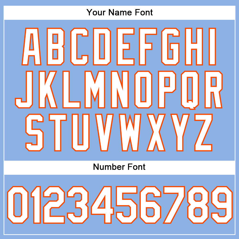 Custom Light Blue White-Orange Performance Vapor Golf Polo Shirt