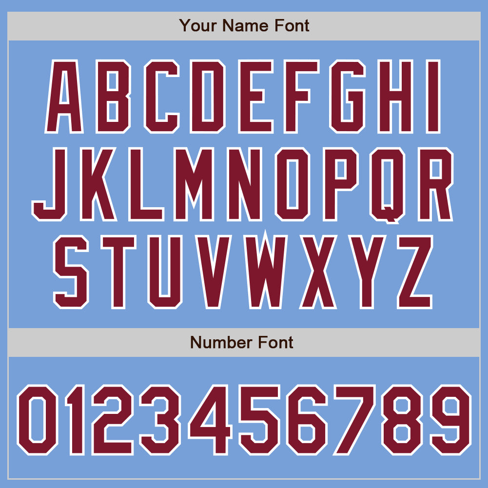 Custom Light Blue Crimson-White Bomber Full-Snap Varsity Letterman Two Tone Jacket