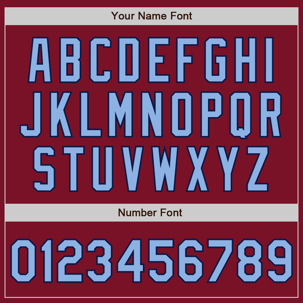 Custom Crimson Light Blue-Navy Bomber Full-Snap Varsity Letterman Two Tone Jacket