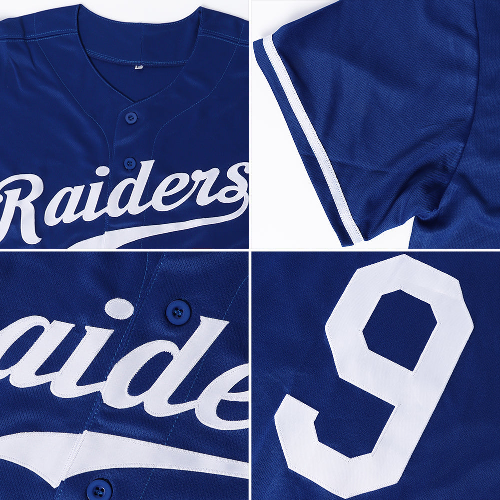 Custom Royal White-Red Baseball Jersey