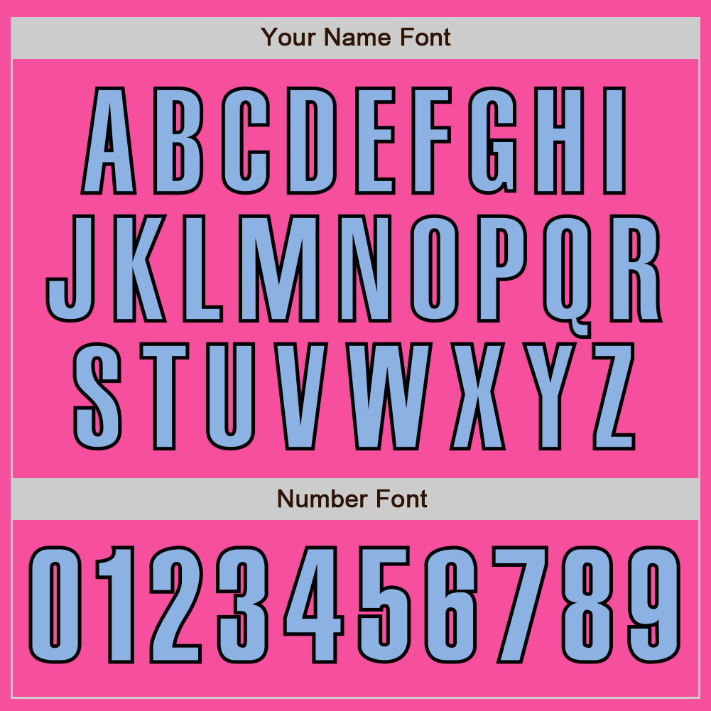 Custom Pink Light Blue-Black Authentic Baseball Jersey