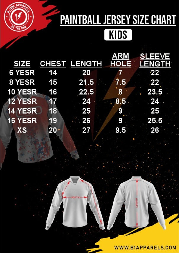 Size Charts of B1 Apparels