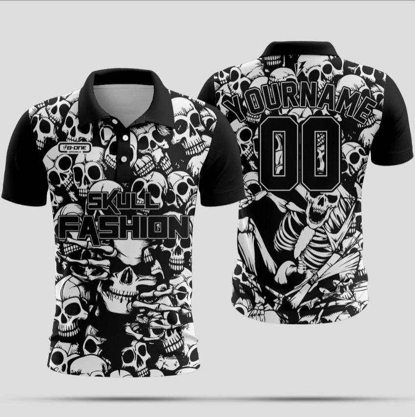 Skull Printing Baseball T-Shirts 1