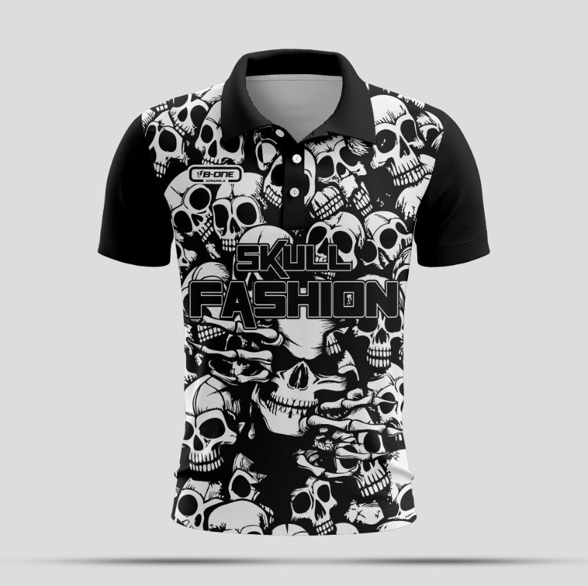 Skull Printing Baseball T-Shirts Front
