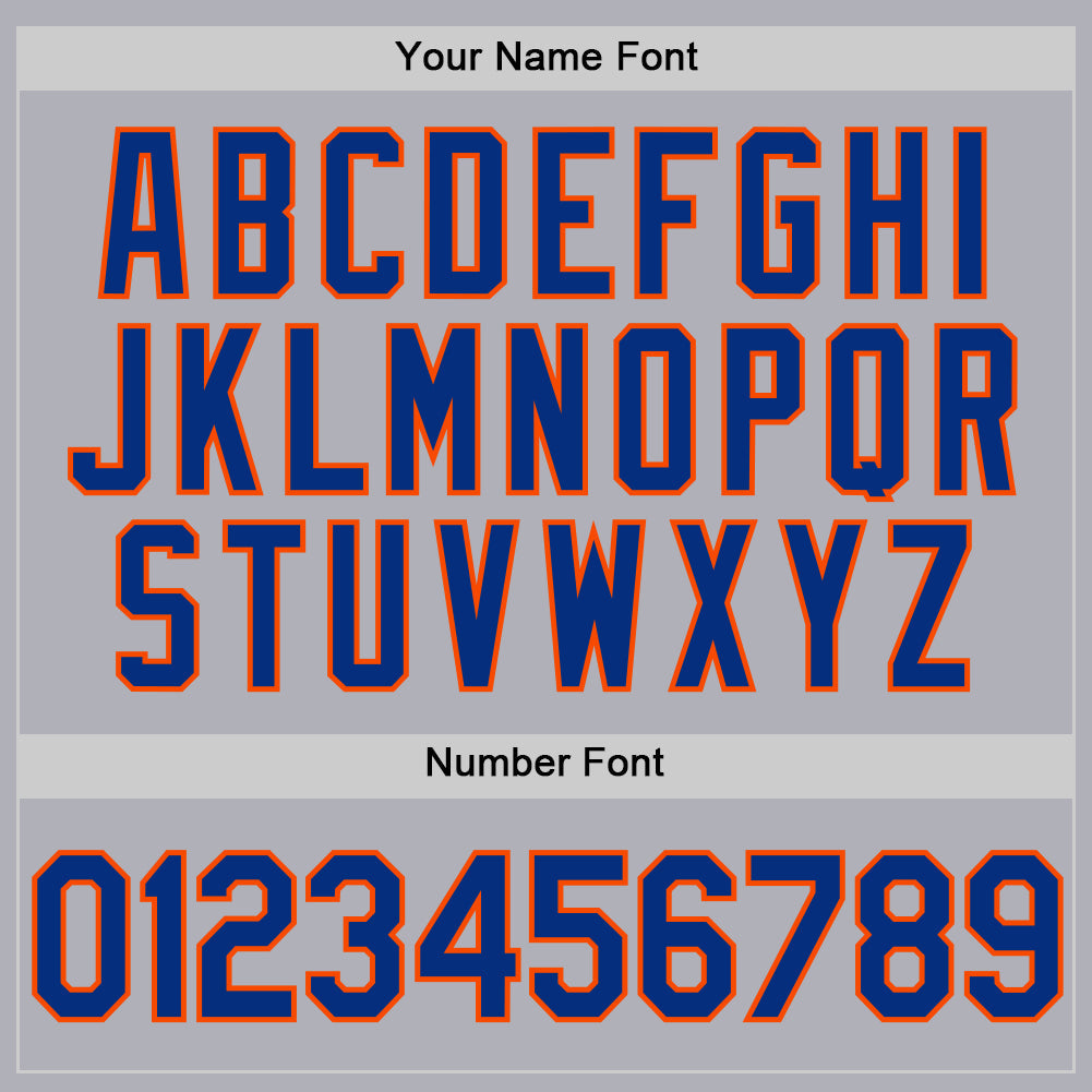 Custom Gray Royal-Orange Two-Button Unisex Softball Jersey