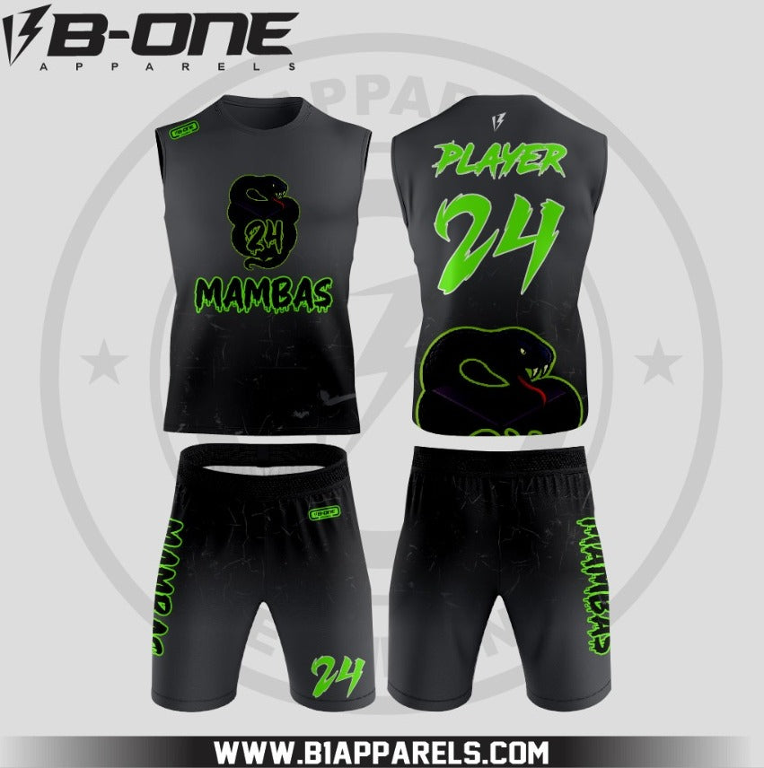 Mambas Grey Black 7v7 Uniform with out hood