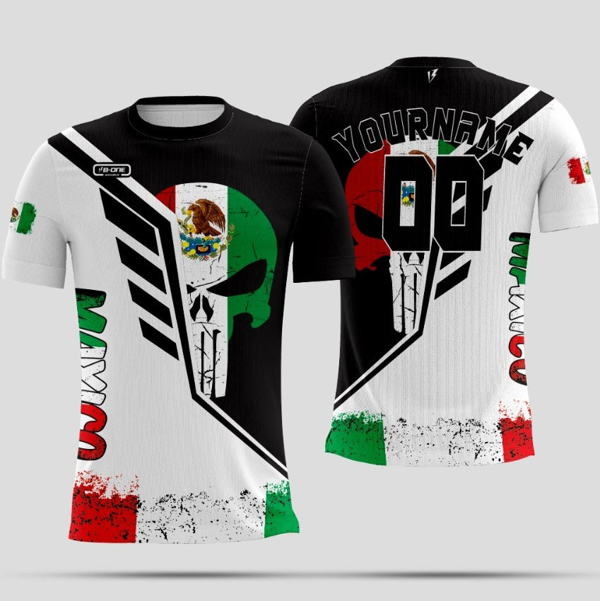 Black & White Custom Dri-Fit T-Shirt – Mexico Flag Edition 🇲🇽