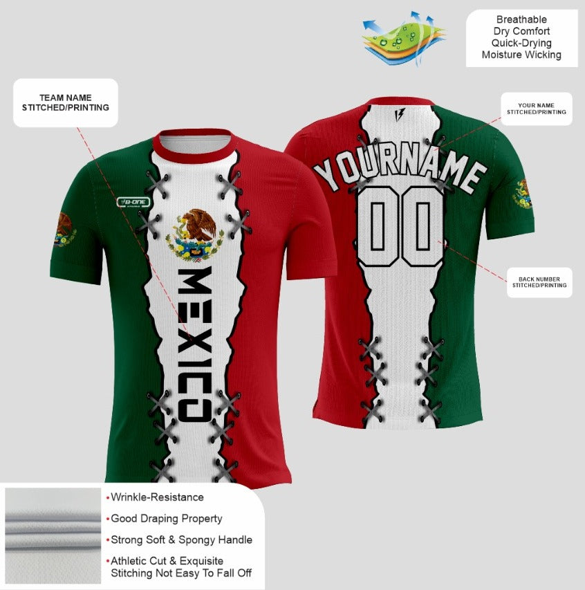 Red & Green Custom Dri-Fit T-Shirt – Mexico Edition