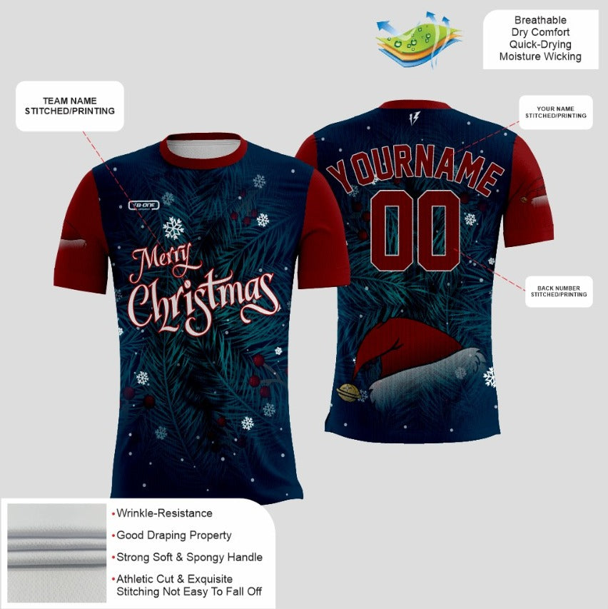 Custom Red & Navy Blue 3D Christmas Performance Shirt π
π