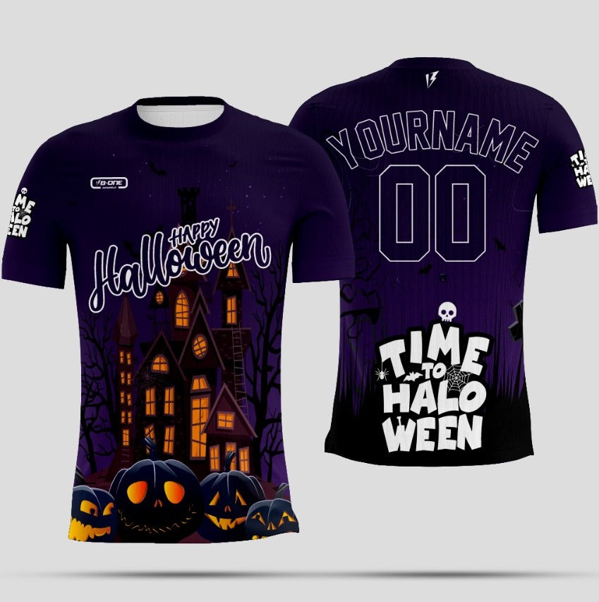 Custom Black & White 3D Halloween Performance Shirt 👻
