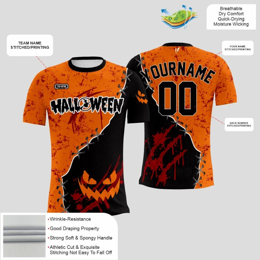 Haunted Nights Custom Orange & Black 3D Halloween Performance Shirt ๐๐ธ๏ธ