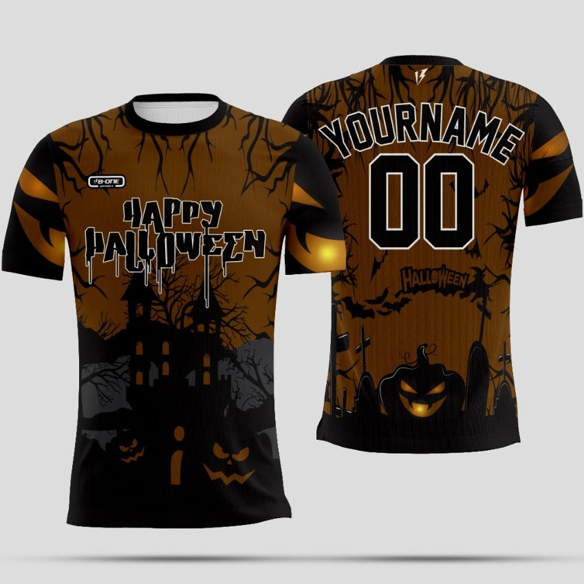 Spooky Vibes Custom Black & White 3D Halloween Performance Shirt 👻🎃