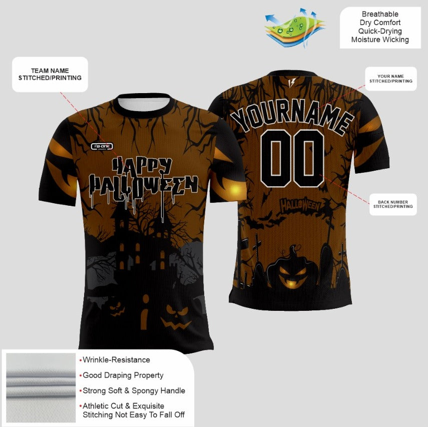 Spooky Vibes Custom Black & White 3D Halloween Performance Shirt 👻🎃