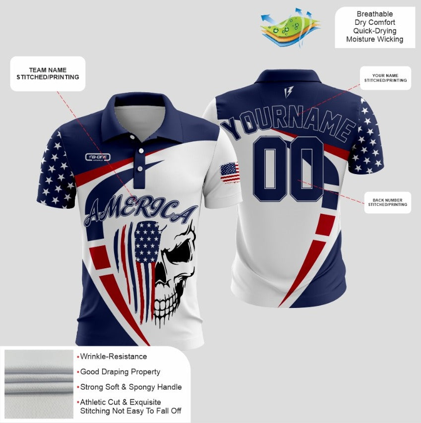 Custom American Flag Sublimated Polo – Wear Your Patriotism with Pride