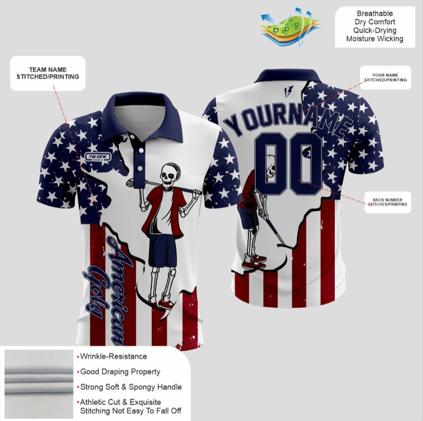 American Flag Custom Sublimated Polo – Bold, Patriotic, and Performance-Ready!