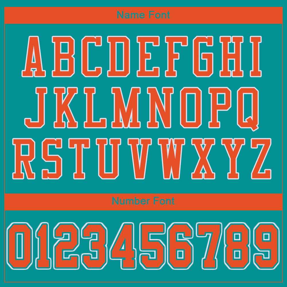 Custom Aqua Orange-White Mesh Authentic Football Jersey