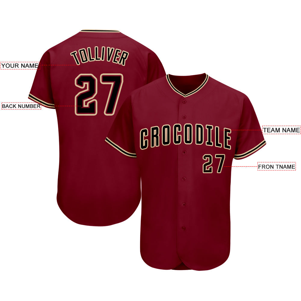 Custom Crimson Black-City Cream Softball Jersey