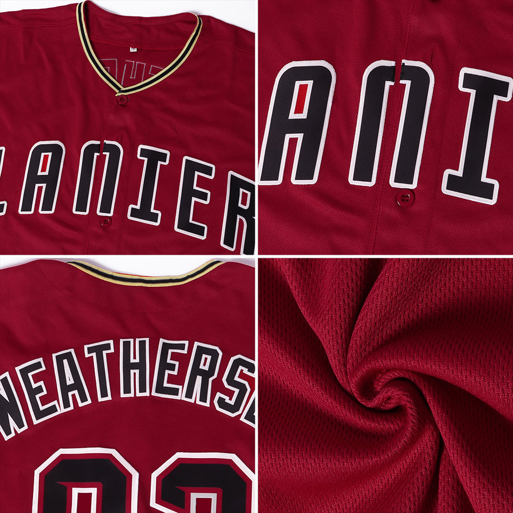 Custom Crimson Black-City Cream Softball Jersey